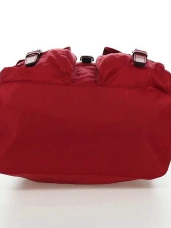 PRADA Backpack Nylon Red Silver Auth mr2001V main image 4